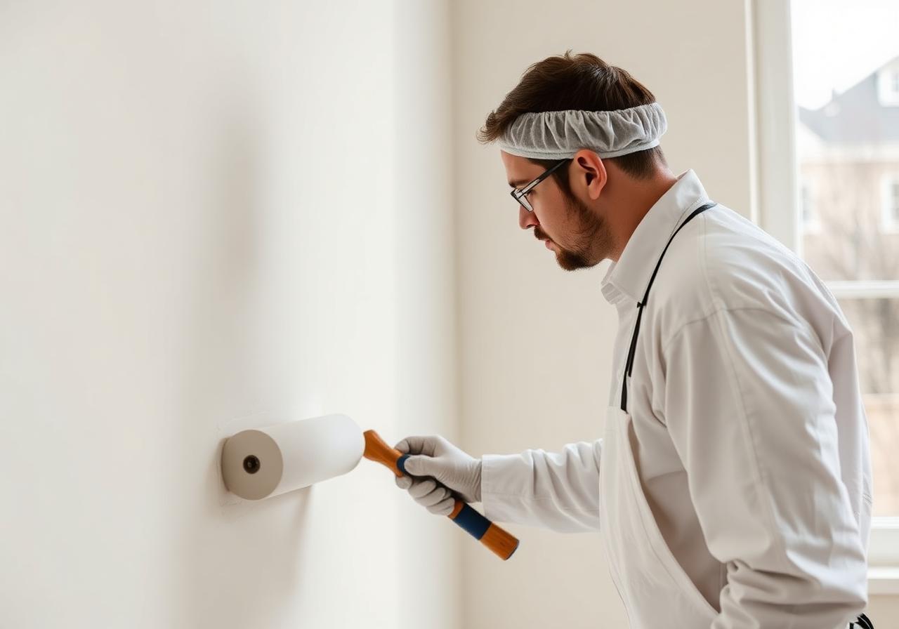DentaraPainting lead painter prepping a wall